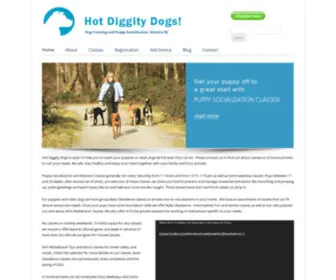 Hotdiggitydogs.ca(Victoria BC classes for puppies and Basic obedience dog training using positive methods) Screenshot