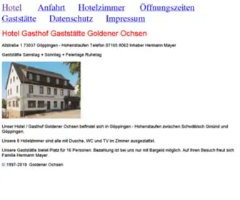 Hotel-Goldener-Ochsen-Hohenstaufen.de(Unser Hotel / Gasthof Goldener Ochsen befindet sich in Göppingen) Screenshot