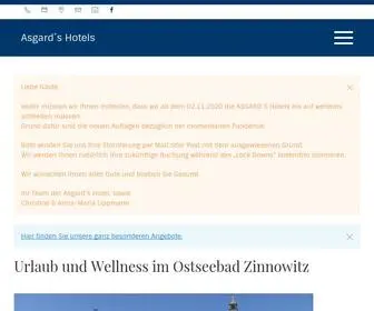 Hotelasgard.de(Hotels und Wellness im Ostseebad Zinnowitz) Screenshot