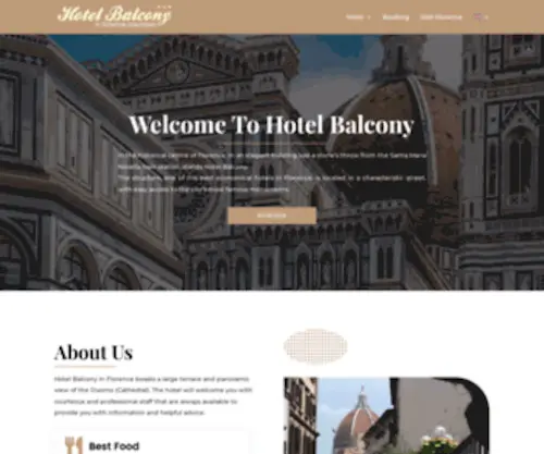 Hotelbalcony.com(Home Page inglese) Screenshot