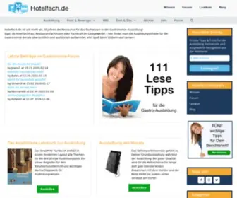 Hotelfach.de(/Hotellerie-Community mit Fachwissen und Ausbildungsinhalten) Screenshot