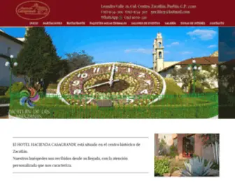 Hotelhaciendacasagrande.com.mx(Bienvenidos a Hotel Hacienda Casagrande) Screenshot