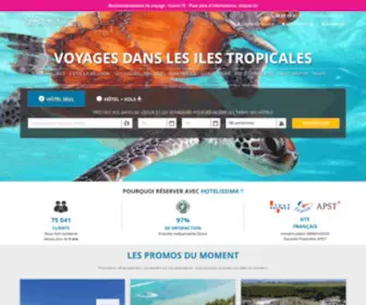 Hotelissima.fr(Votre agence de voyages dans les Iles) Screenshot