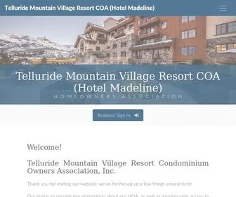 Hotelmadelinehoa.com(Telluride Mountain Village Resort COA (Hotel Madeline)) Screenshot