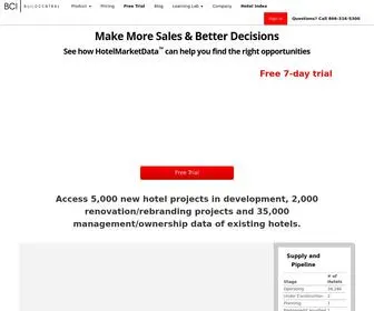 Hotelmarketdata.com(Hotel Construction Project Leads) Screenshot