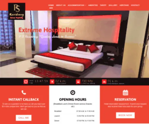 Hotelpsresidency.com(Hotel PS Residency) Screenshot