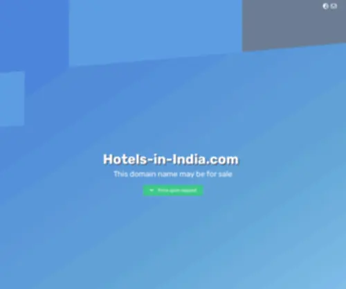 Hotels-IN-India.com(Domain name may be for sale) Screenshot