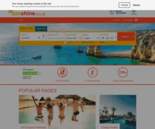Hotels4U.com(Very Cheap Holidays with Sunshine.co.uk) Screenshot