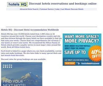 Hotelshq.com(Hotels HQ for discount hotel reservations) Screenshot