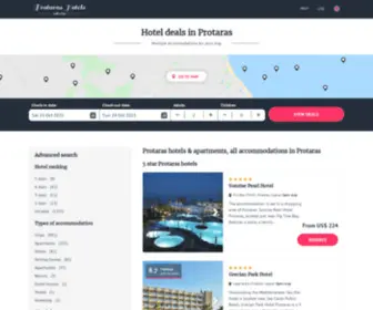 Hotelsinprotarascyprus.com(Protaras hotels & apartments) Screenshot