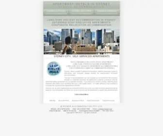 Hotelsinsydney.com(Long stay apartment hotels for tourists and corporate executives) Screenshot