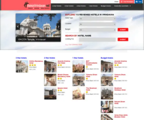 Hotelsinvrindavan.net(Hotels in Vrindavan) Screenshot