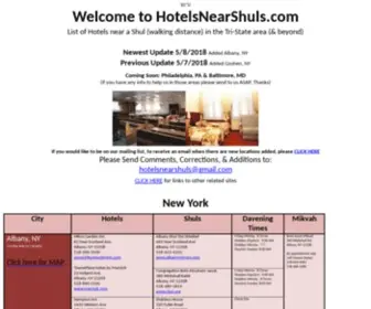 Hotelsnearshuls.com(Hotels near Shuls) Screenshot