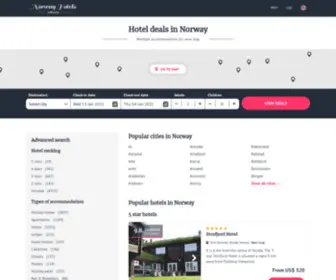 Hotelsofnorway.com(Norway hotels & apartments) Screenshot