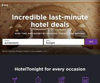 Hoteltonight.com(Last Minute Hotel Deals at Great Hotels) Screenshot