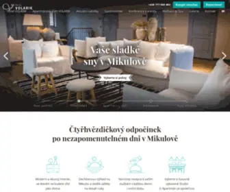 Hotelvolarik.cz(Čtyřhvězdičkové ubytování v srdci Mikulova) Screenshot