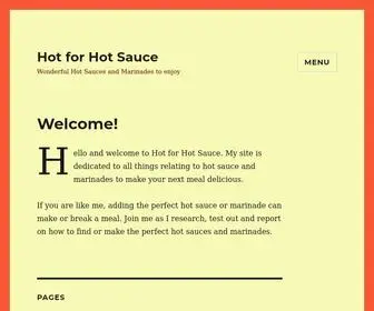 Hotforhotsauce.com(Wonderful Hot Sauces and Marinades to enjoy) Screenshot