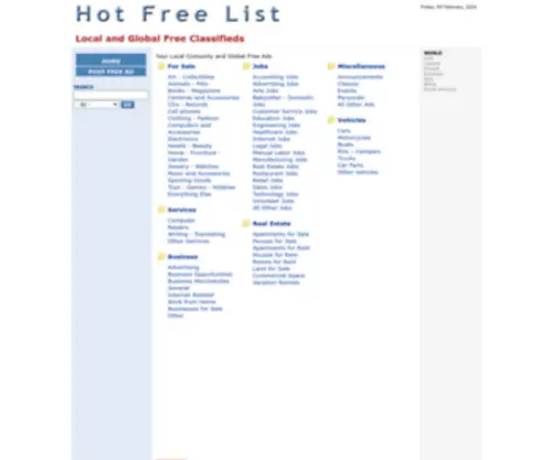 Hotfreelist.com(Hot Free List) Screenshot