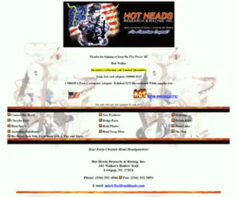 Hothemiheads.com(Hot Heads Research & Racing Early Chrysler Hemi Engine Parts) Screenshot