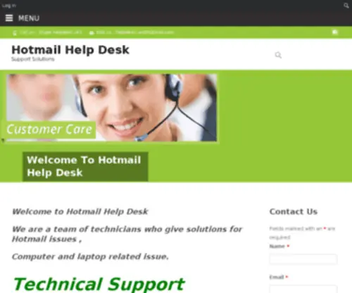 Hotmailhelpdesk.co.uk(Hotmail Helpdesk) Screenshot