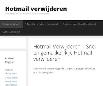 HotmailverwijDeren.nl(Hotmail Verwijderen) Screenshot