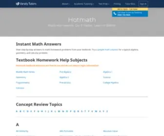 Hotmath.com(Math Homework Help) Screenshot