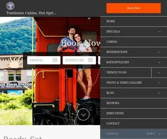 Hotspringstreehousecabinsnc.com(Treehouse Cabins) Screenshot
