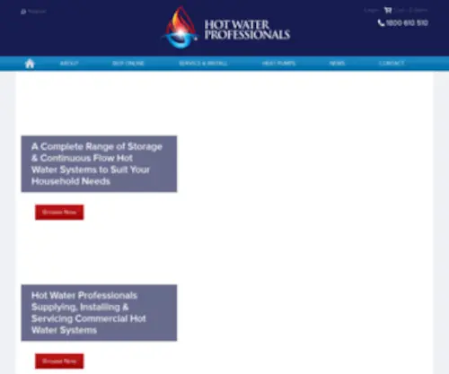 Hotwaterprofessionals.com.au(Hot Water Service & Systems in Melbourne) Screenshot