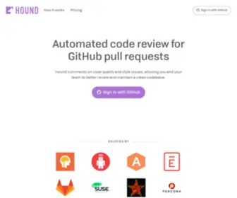 Houndci.com(GitHub Code Review Tool for JS) Screenshot