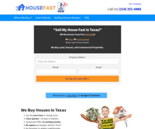 Housefast.com(Sell My House Fast Texas We buy houses Texas) Screenshot