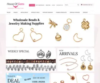 Houseofgems.com(Wholesale Beads And Charms) Screenshot