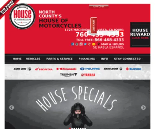 Houseofmotorcycles.com(North San Diego County House of Motorcycles) Screenshot