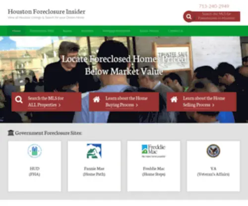 Houstonforeclosureinsider.com(Houston HUD Foreclosures) Screenshot