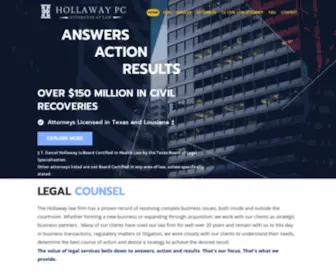 Houstonlaw.com(Hollaway PC) Screenshot