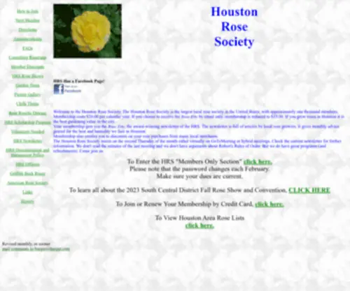 Houstonrose.org(Houston Rose Society Homepage The Houston Rose Society) Screenshot