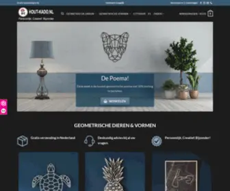 Hout-Kado.nl(Geometrische Dieren & Vormen van hout kopen) Screenshot