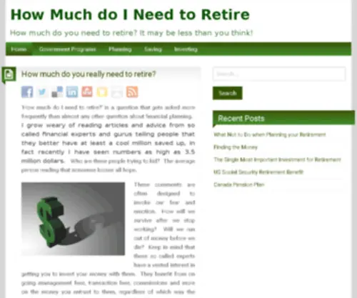 How-Much-DO-I-Need-TO-Retire.com(It may be less than you think How Much do I Need to Retire) Screenshot