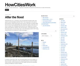 Howcitieswork.org(Regarding sustainability) Screenshot