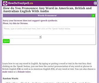 Howdoyouspell.co(Text to speech online) Screenshot