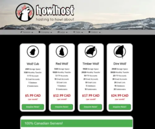 Howlhost.ca(Hosting to howl about) Screenshot