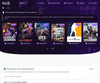 Howmanyfps.com(FPS Calculator for Hardware) Screenshot