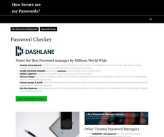 Howsecureismypasswords.com(How Secure are my Passwords) Screenshot