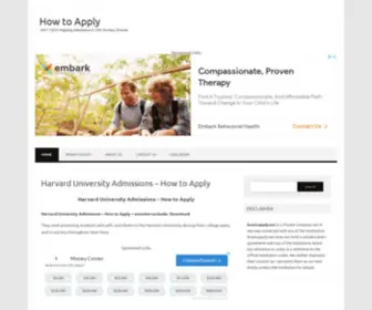 Howtoapply.net(Harvard University Admissions) Screenshot