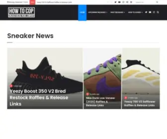 Howtocop.com(How to Cop Sneaker Release Release Links & Raffle Releases) Screenshot