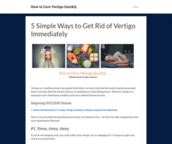 Howtocurevertigoquickly.com(How to Cure Vertigo Quickly) Screenshot