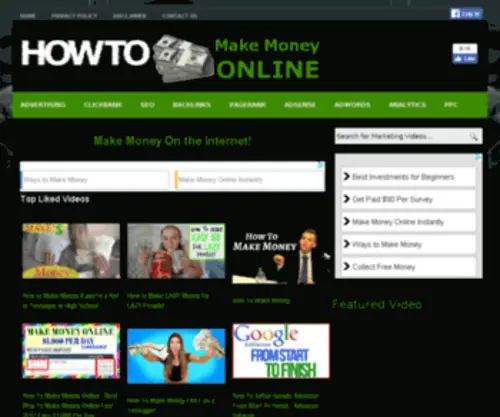 Howtomakeonline.org(Learn how to Make Money Online with our database of Online Marketing Training Videos) Screenshot