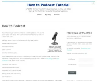 Howtopodcasttutorial.com(How to Podcast) Screenshot