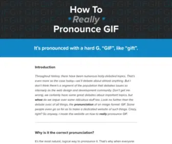 Howtoreallypronouncegif.com(How To Really Pronounce GIF) Screenshot
