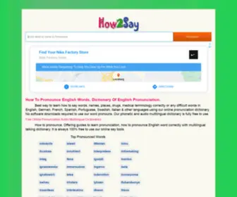 Howtosay.us(Free online Dictionary of English Pronunciation) Screenshot