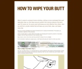Howtowipeyourbutt.com(How To Wipe Your Butt) Screenshot